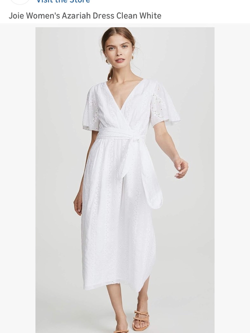 Joie Azariah Dress | White Eyelet Midi | Size 4
